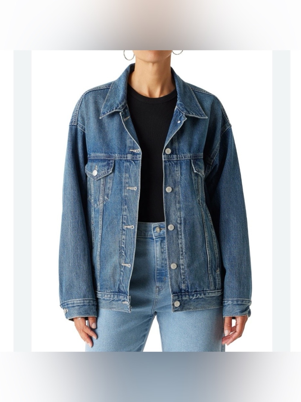 NWT Signature by Levi Strauss & Co. Loose Trucker Denim Jacket Size Large